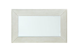 English Elm Glam Mirrored Nightstand with 2 Drawers and Crystal Knobs, Tapered Legs and Geometric Accents — Elegant Bedroom Storage Clear 22 L x 35 W x 29 H B2741P324362