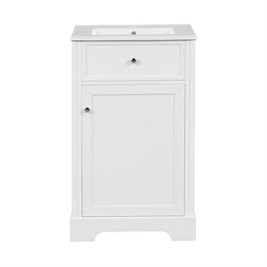 English Elm 20" Modern Bathroom Vanity With Sink, Soft-Close Door, Adjustable Shelves & Stylish Storage Rack N725P351848K