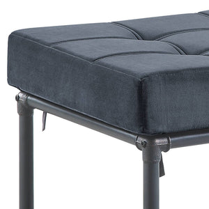 English Elm Brantley Gray Velvet Ottoman with Sandy Gray Finish — Memory Foam Seat, Metal Frame, Accent Pillow Included B2726P287570