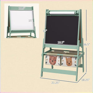 English Elm Kids Double Sided Art Easel Chalkboard Whiteboard with Storage Boxes for Young Artists T3971P440624