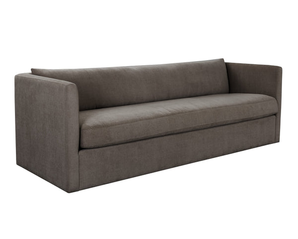 Sunpan Leander Sofa: Luxurious Comfort with Modern Design, Ample Padding, and Elegant Curves for Your Home Danny Dusty Brown