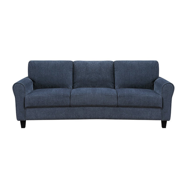 English Elm Contemporary Blue Chenille 3 Piece Living Room Set with Pocket Coil Cushioned Seating B011S02486