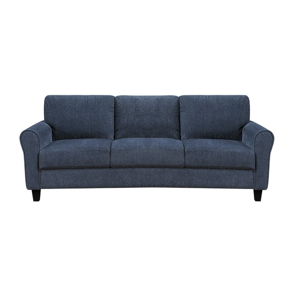 English Elm Contemporary Blue Chenille Three Seat Sofa Pocket Coil Foam Living Room Seating B011P474397