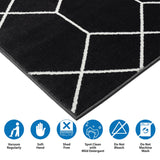 Madison Park Averie Modern/Contemporary Trellis Geometric Woven Area Rug MP35-8064 Black/Cream