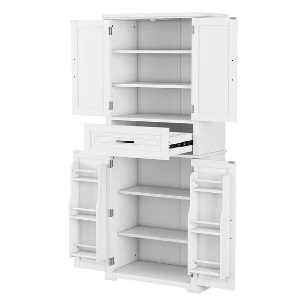 English Elm Christopher Knight Home® - Bathroom Storage Cabinet with Doors Drawer and Adjustable Shelves — MDF Build, Anti-Tip Safety, Modern Appeal White N759P241667K