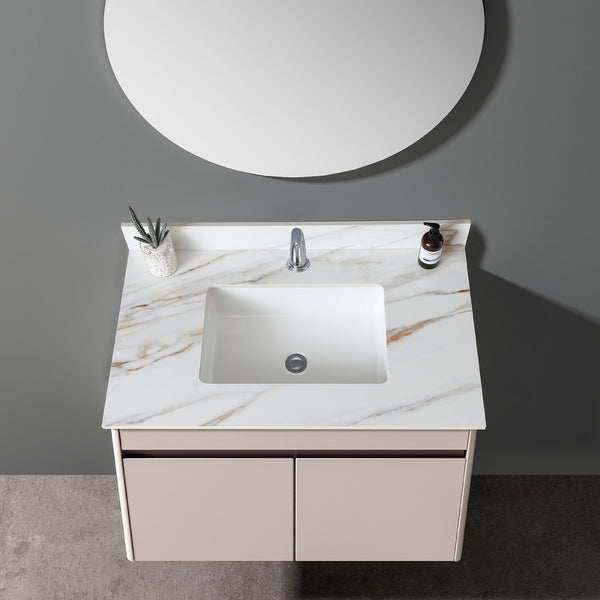 English Elm 37 Inch Marble Vanity Top - Elegant Carrara White With Undermount Sink & 4" Backsplash, Easy Install W2699P192441