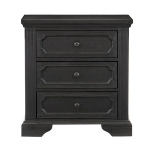 English Elm Traditional Bolingbrook 3-Drawer Nightstand with Framed Detail, Pine Veneer Finish, Knob Hardware Charcoal 31.25 L x 20.25 W x 32.25 H B011P233653