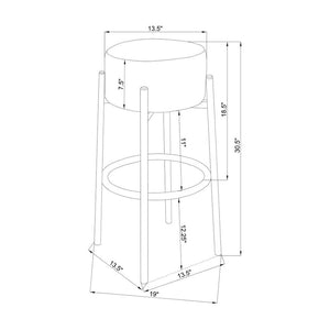 English Elm Set Of 2 Modern Backless Upholstered Bar Stools - White & Black, Space-Saving Design For Any Space B016P369756-GIGA