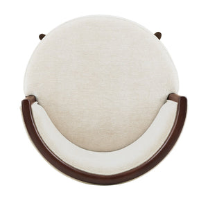 English Elm Evalyn Cream Chenille Barstool With Beech Wood Legs - Stylish, Durable Seating For Modern Spaces B365P398051