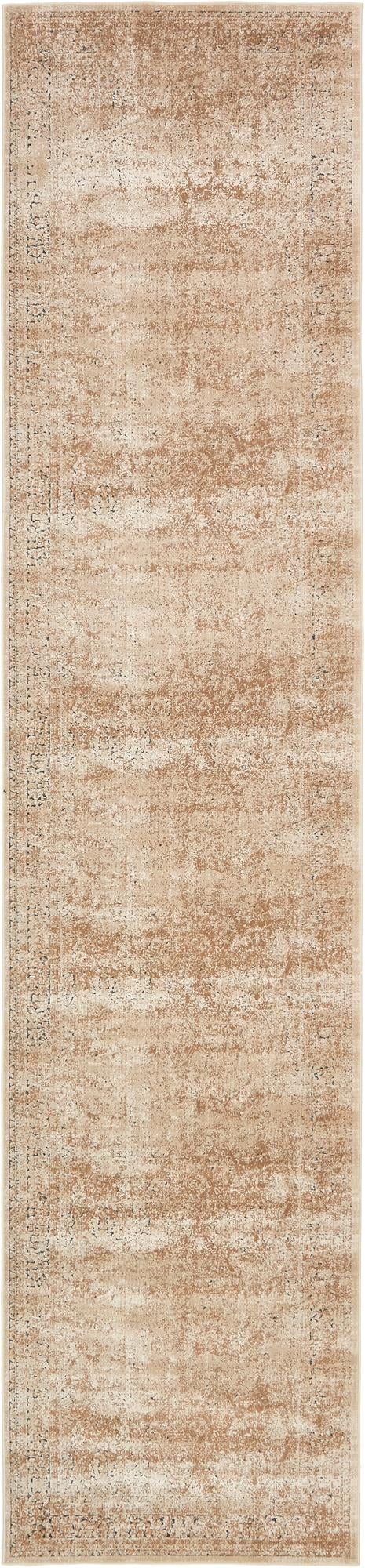 Unique Loom Chateau Jefferson Machine Made Border Rug Beige, Beige/Ivory/Light Brown/Blue 3' 0" x 13' 1"