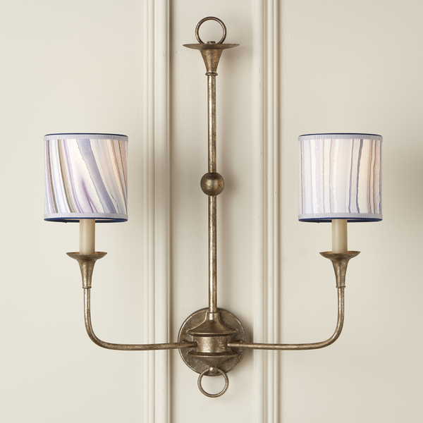 Marble Lavender Agate Drum Chandelier Shade – Artisan-Made, Unique Patterns for Chic Decor