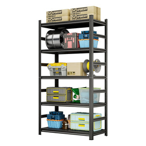 English Elm 87 Inch Five Shelf Heavy Duty Metal Storage Rack for Garage Basement Tool Room W1831P332027