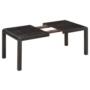 English Elm Trexm Rustic Oak Extendable Dining Set with Upholstered Chairs Bench Seats 6 Espresso ST000154AAP
