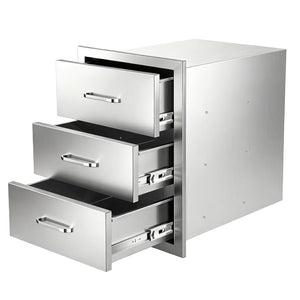 English Elm Outdoor Stainless Steel Triple Drawer Unit for Bbq Islands with Paper Towel Dispenser W5006P397554