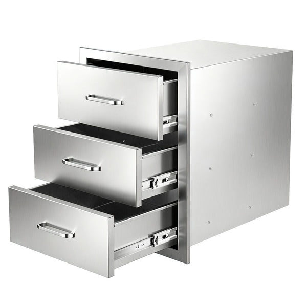 English Elm Outdoor Stainless Steel Triple Drawer Unit for Bbq Islands with Paper Towel Dispenser W5006P397554