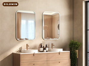 English Elm Bathroom Vanity Mirror 40" X 32" - Sleek Silver Frame, Shatterproof Glass, Versatile Mounting Options T3177P296180
