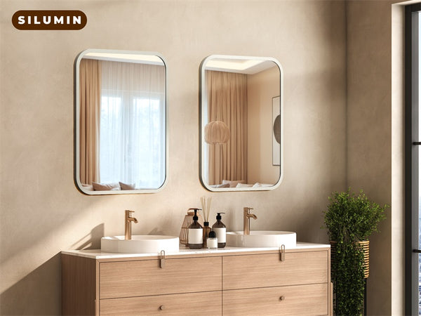 English Elm Bathroom Vanity Mirror 40" X 32" - Sleek Silver Frame, Shatterproof Glass, Versatile Mounting Options T3177P296180