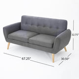 Christopher Knight Home® - Noble House - Josephine Mid-Century Modern Tufted Fabric Upholstered Sofa