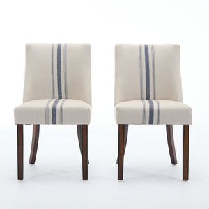 English Elm Christopher Knight Home® - DINING Chair Set of 2 Beige Upholstered Fabric Seats with Nailhead Trim, Rubberwood Tapered Legs, Cozy Elegance 74332.00