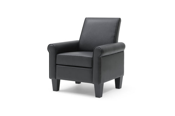 English Elm Vineland Tall Back Club Chair Faux Leather Accent Seat with Rolled Arms for Living Room B078P497921