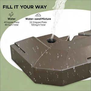 English Elm Cantilever Umbrella Weight Plates Fillable Hdpe Ballast for Outdoor Cross Base Stability Brown T3971P454819