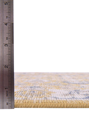 Unique Loom Whitney Bordeaux Machine Made Floral / Botanical Rug Tuscan Yellow, Blue/Ivory/Gray 5' 3" x 8' 0"