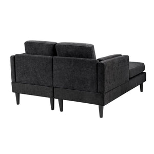 English Elm Swivel Barrel Accent Chair Chenille Tufted Round Club Seat for Living Room Lounge Black N719S002310B