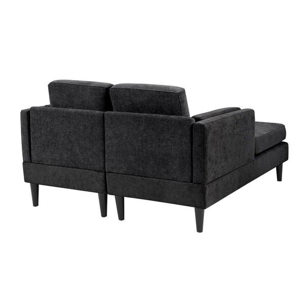 English Elm Swivel Barrel Accent Chair Chenille Tufted Round Club Seat for Living Room Lounge Black N719S002310B