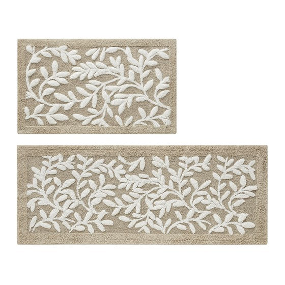 English Elm Cotton 24x60 Tufted Bath Rug with Plush 100% Cotton Pile, Non-Slip Spray Latex Backing for Comfort B035P203228