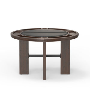 English Elm Gorman Round Walnut Game Dining Table with Reversible Top and Scandinavian Legs B050P412220
