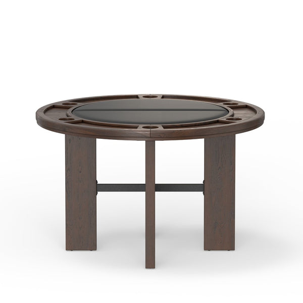 English Elm Gorman Round Walnut Game Dining Table with Reversible Top and Scandinavian Legs B050P412220