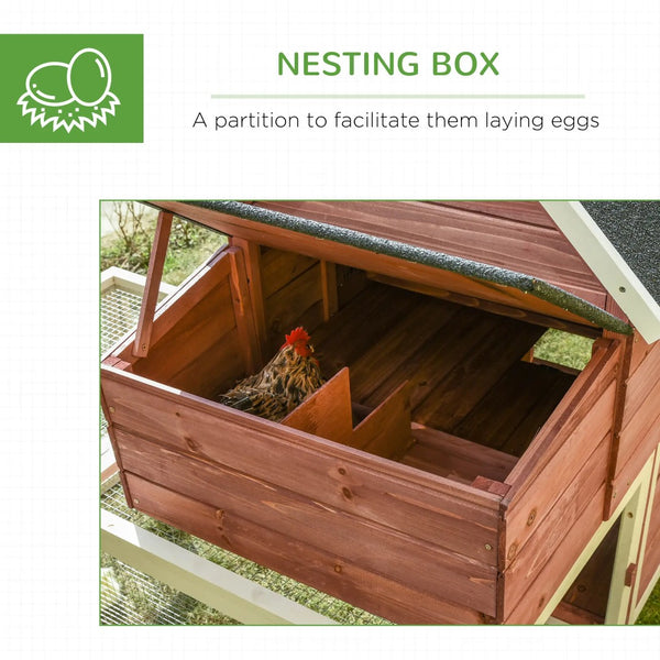 English Elm Wooden Fir Backyard Hen House with Dual Runs Nesting Box and Three Layout Options T3971S00227