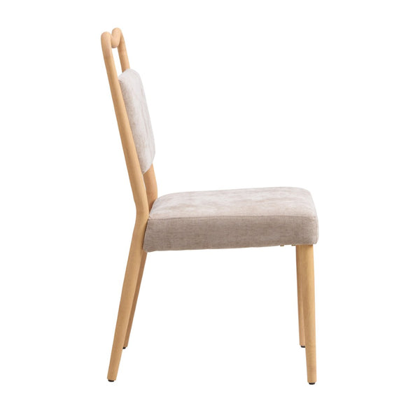 English Elm Armless Dining Chairs Iron Frame Wood Grain Finish Ergonomic Cushioned Seat Set of 2 N771P345831K