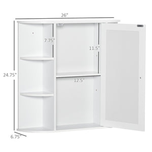 English Elm Bathroom Medicine Cabinet White Mdf Wall Mount Mirror Storage for Powder Rooms T3971P387366