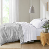 Madison Park Peached Percale Casual 200 Thread Count Relaxed Cotton Percale Sheet Set MP20-5404 White