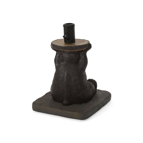 English Elm Christopher Knight Home® - BEAR Umbrella Base Dark Brown Concrete Resin Finish, Handcrafted Lightweight Design, No Assembly Needed 67766.00DBRN