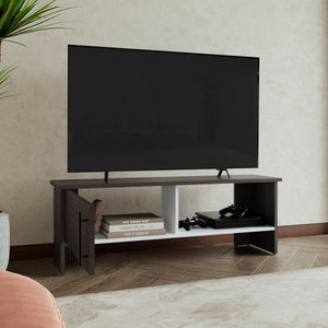 English Elm Navia 47" Wide TV Stand with Cabinet & Open Shelf, Cable Management, Durable MDF, Fits TVs to 54" B200P286960