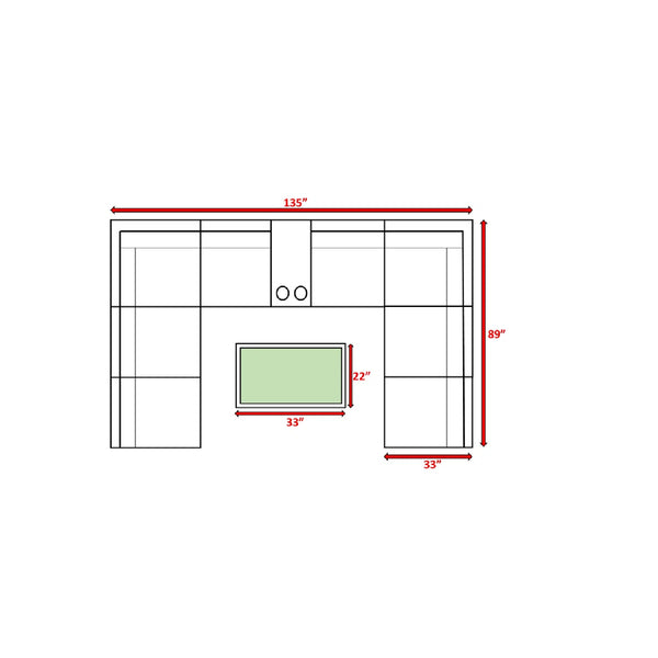 English Elm Fully Assembled 6-Seat Wicker Sectional Set With Cushions, Coffee Table & Weather-Resistant Design B120S00194
