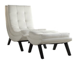 OSP Home Furnishings Tustin Lounge Chair and Ottoman Set White