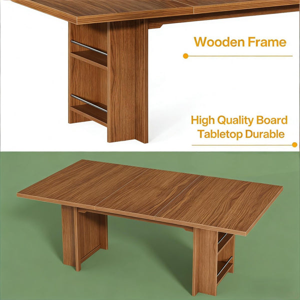 English Elm Practical Geometric Console Table with Matte Black Wood Grain Finish for Entryway or Sofa T3971P453336