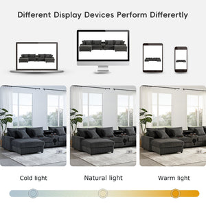 English Elm [video]141.5*64'' Corduroy U-shaped Sectional with Bluetooth Speakers and Ottoman N723S0756E