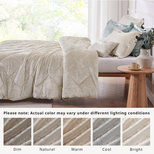 English Elm 3 Pcs Twin/Twin Xl Velvet Duvet Cover Set - Luxurious Champagne With Soft Microfiber & Pillow B035P319875