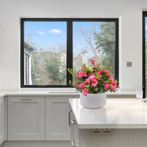 English Elm 2 Pieces Ceramic Flowerpot Set - Elegant Milk White Planters Perfect For Indoor & Outdoor Décor W3273P322550