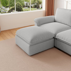 English Elm Cloud Sectional Sofa with Movable Chaise Soft Chenille Upholstery for Modern Living Rooms Gray W1359S00066