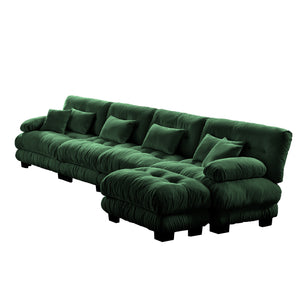 English Elm Free Modular Sectional Sofa - L-Shaped Chenille Couch For Living Room, 4-Seater Comfort & Style! W714S01181