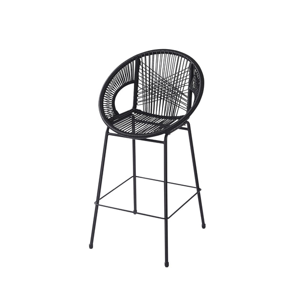 English Elm Christopher Knight Home® - Ferrara Outdoor Faux Wicker Barstool Set of 2 — Ergonomic PE Rattan Seating with Iron Frame, Durable Black N775P266222B