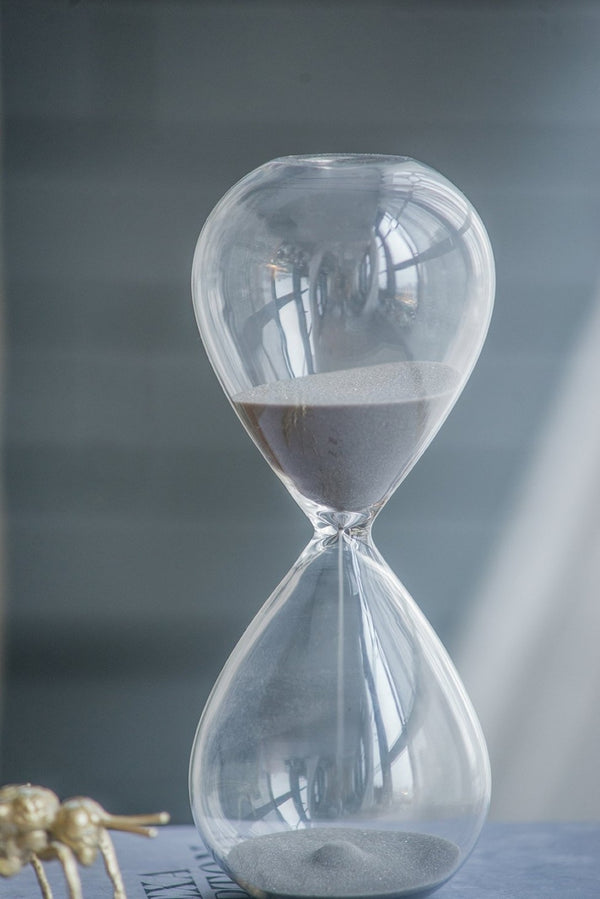 English Elm Set Of 2 Elegant 30-Minute Hourglasses With Gray Sand - Modern Decor For Home & Office Spaces W2078P278060-GIGA