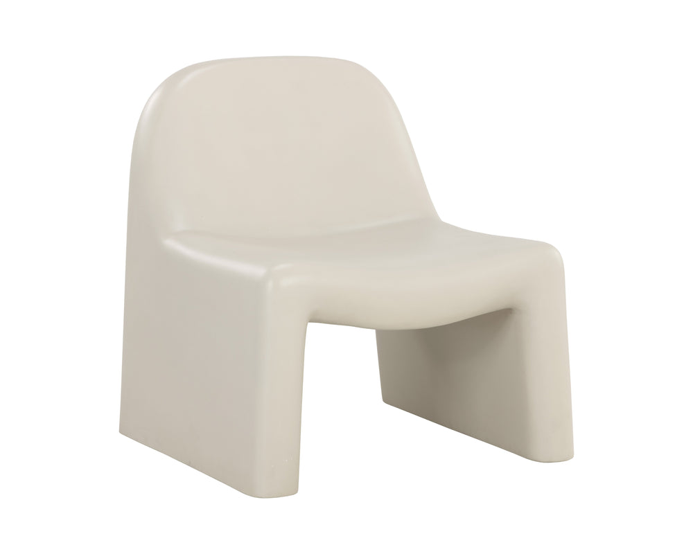 Sunpan Kessel Lounge Chair - Sculpted Concrete Design for Indoor & Covered Outdoor Spaces, Cream Finish
