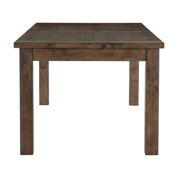 English Elm Classic Five Piece Solid Rubberwood Dining Set Burnished Brown Finish Seats Six B011S01530