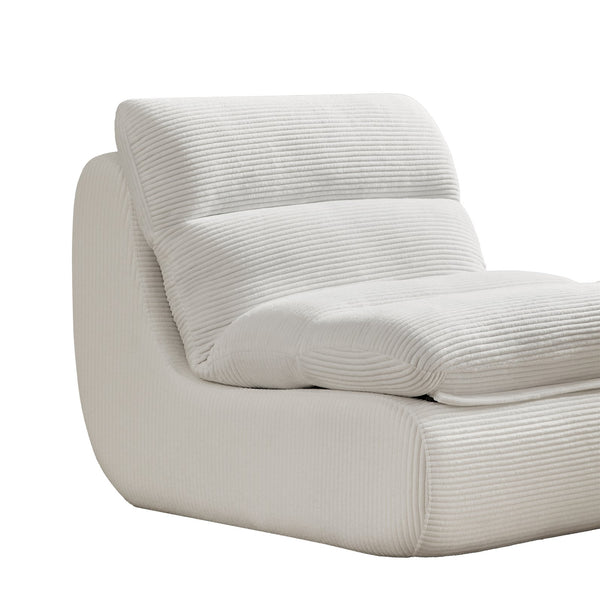 English Elm Modern Compressed Lounge Chair with Ottoman Corduroy Recliner Small Space Sofa High-Density Foam Comfort Beige W1036P251820